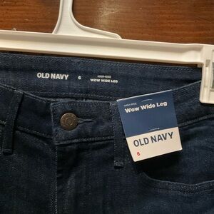 New With Tags Old Navy High Rise Wow Wide Leg Dark Washed Jeans